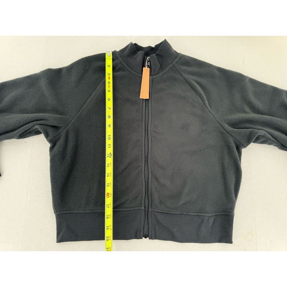 Skims Fleece Lounge Track Jacket Sz XXL Cropped Black Onyx Outdoor Casual New - Picture 9 of 15